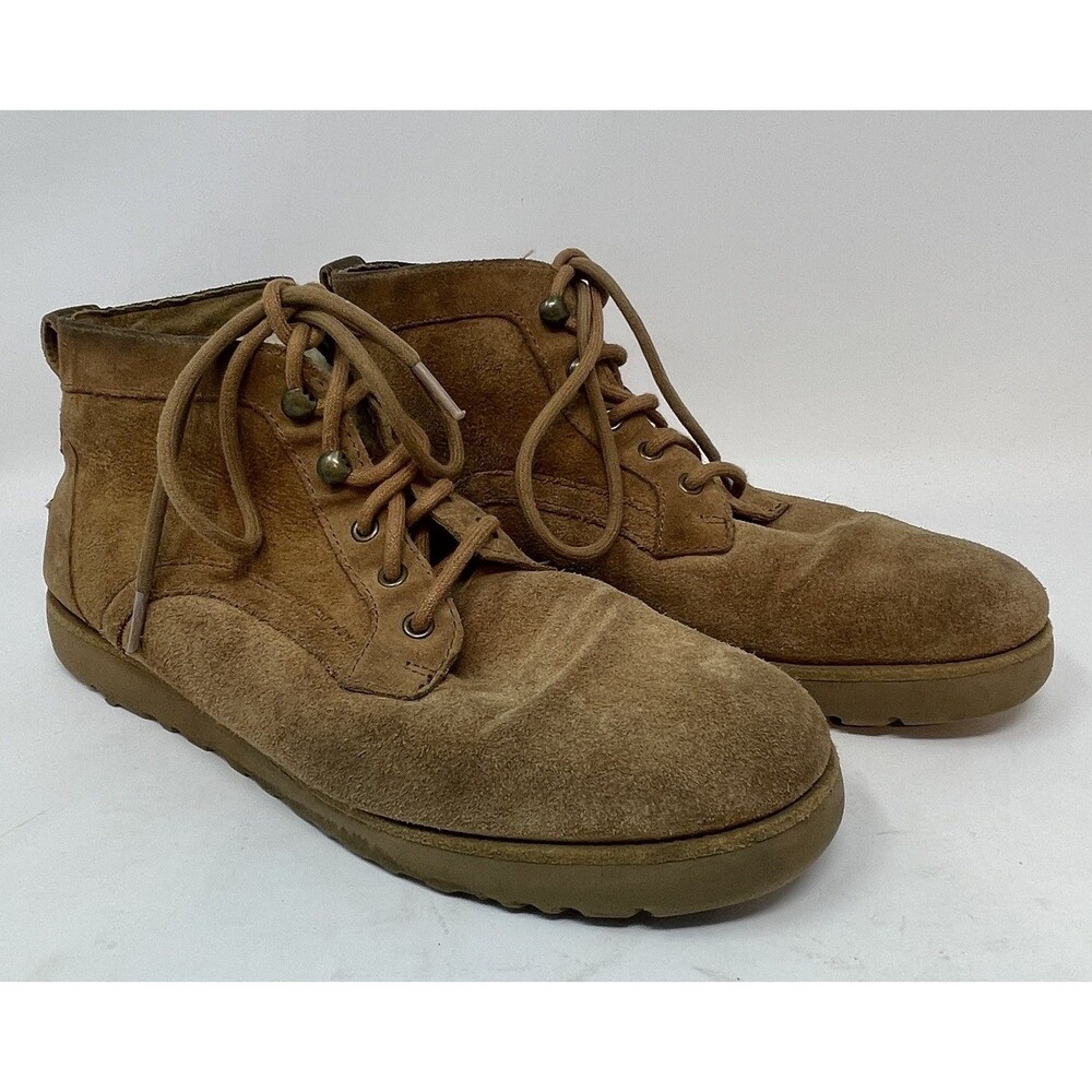 UGG Bethany Chukka Suede Boots Lace Up Sheepskin Lining Size 10